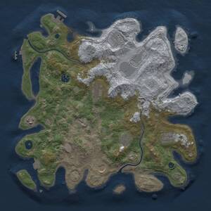 Thumbnail Rust Map: Procedural Map, Size: 3750, Seed: 94823357, 15 Monuments