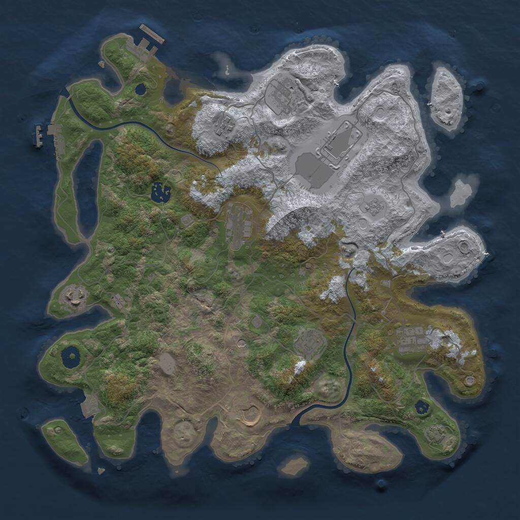 Rust Map: Procedural Map, Size: 3750, Seed: 94823357, 15 Monuments