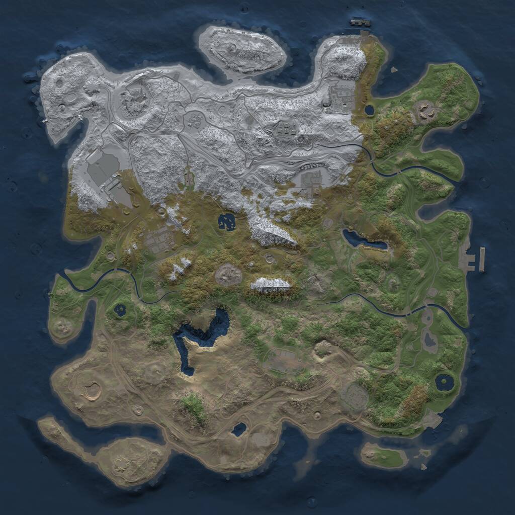 Rust Map: Procedural Map, Size: 4250, Seed: 522103, 17 Monuments