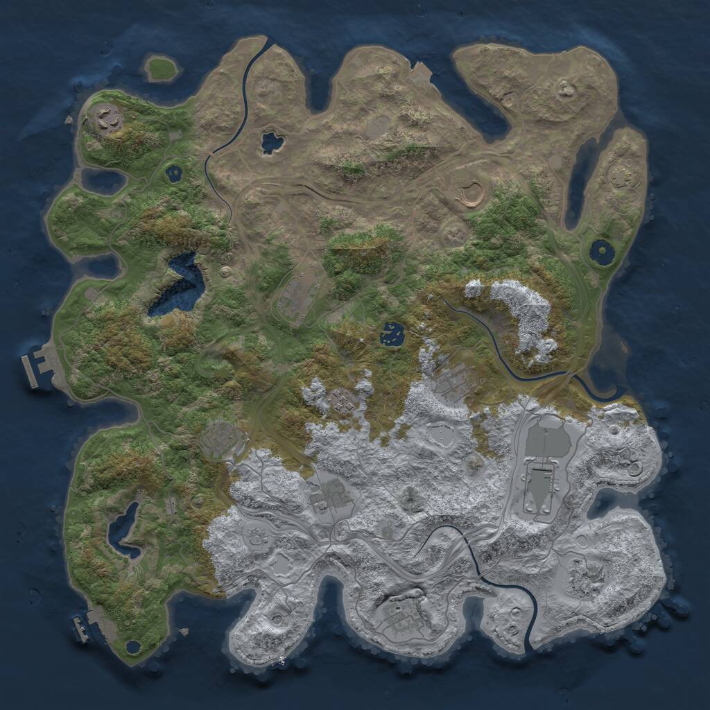 Rust Map: Procedural Map, Size: 4250, Seed: 111512975, 17 Monuments