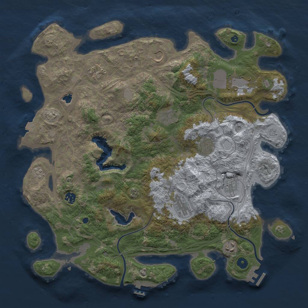 Rust Map: Procedural Map, Size: 4250, Seed: 7176, 16 Monuments