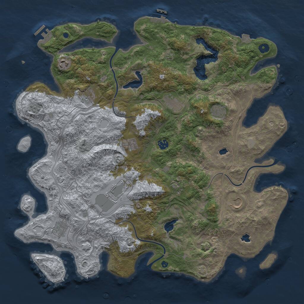 Rust Map: Procedural Map, Size: 4500, Seed: 3202020, 17 Monuments