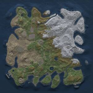 Thumbnail Rust Map: Procedural Map, Size: 3750, Seed: 613527889, 13 Monuments