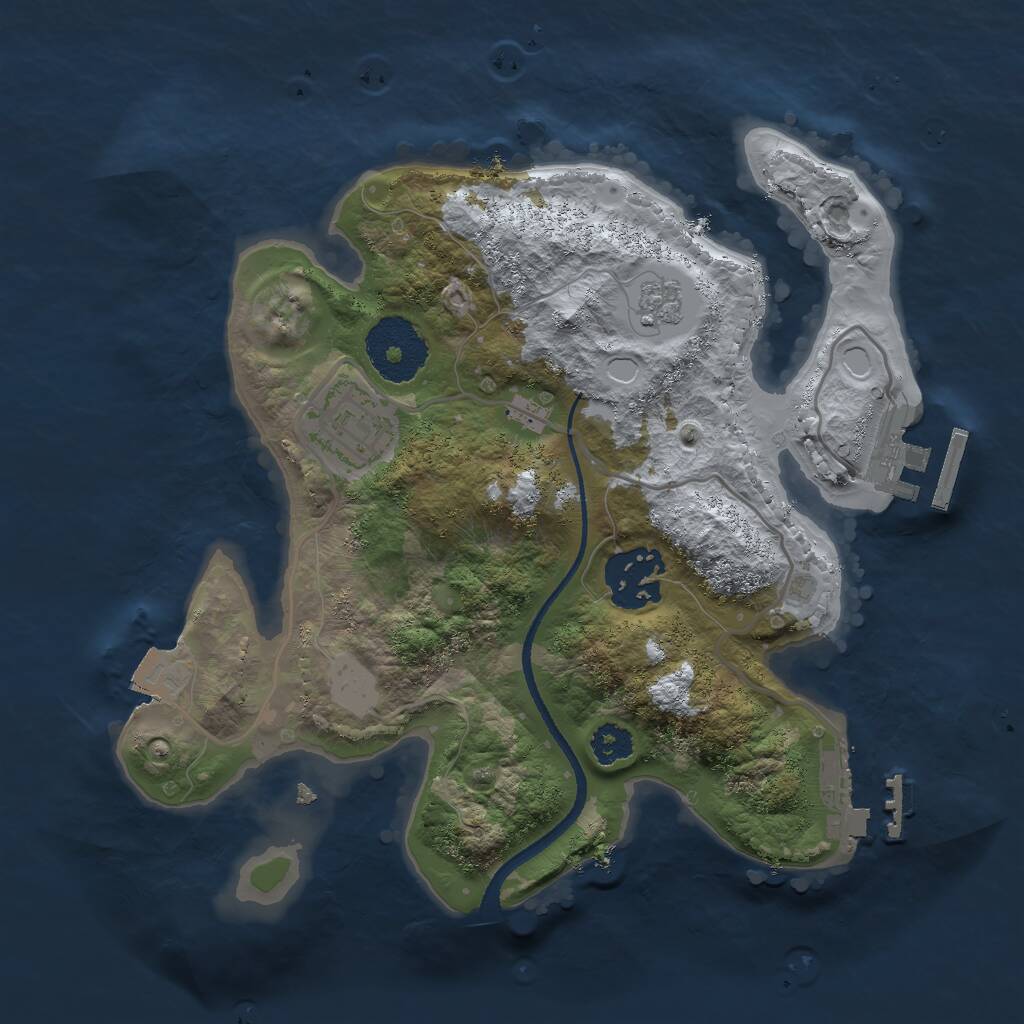 Rust Map: Procedural Map, Size: 2500, Seed: 1705869002, 6 Monuments