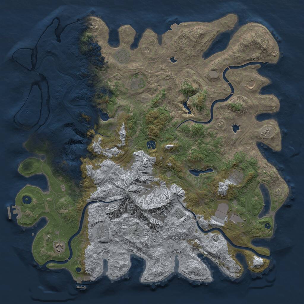 Rust Map: Procedural Map, Size: 5000, Seed: 5416465, 15 Monuments