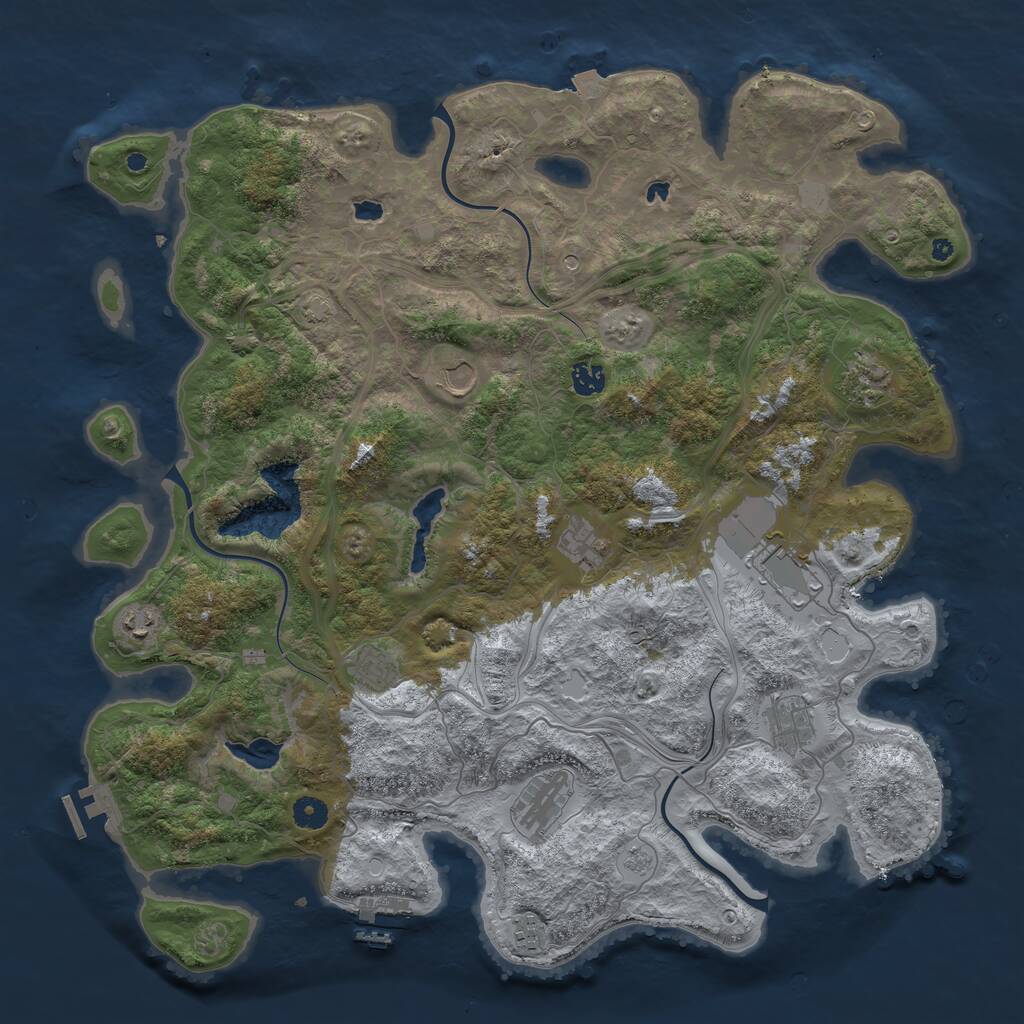 Rust Map: Procedural Map, Size: 4500, Seed: 1742168791, 16 Monuments