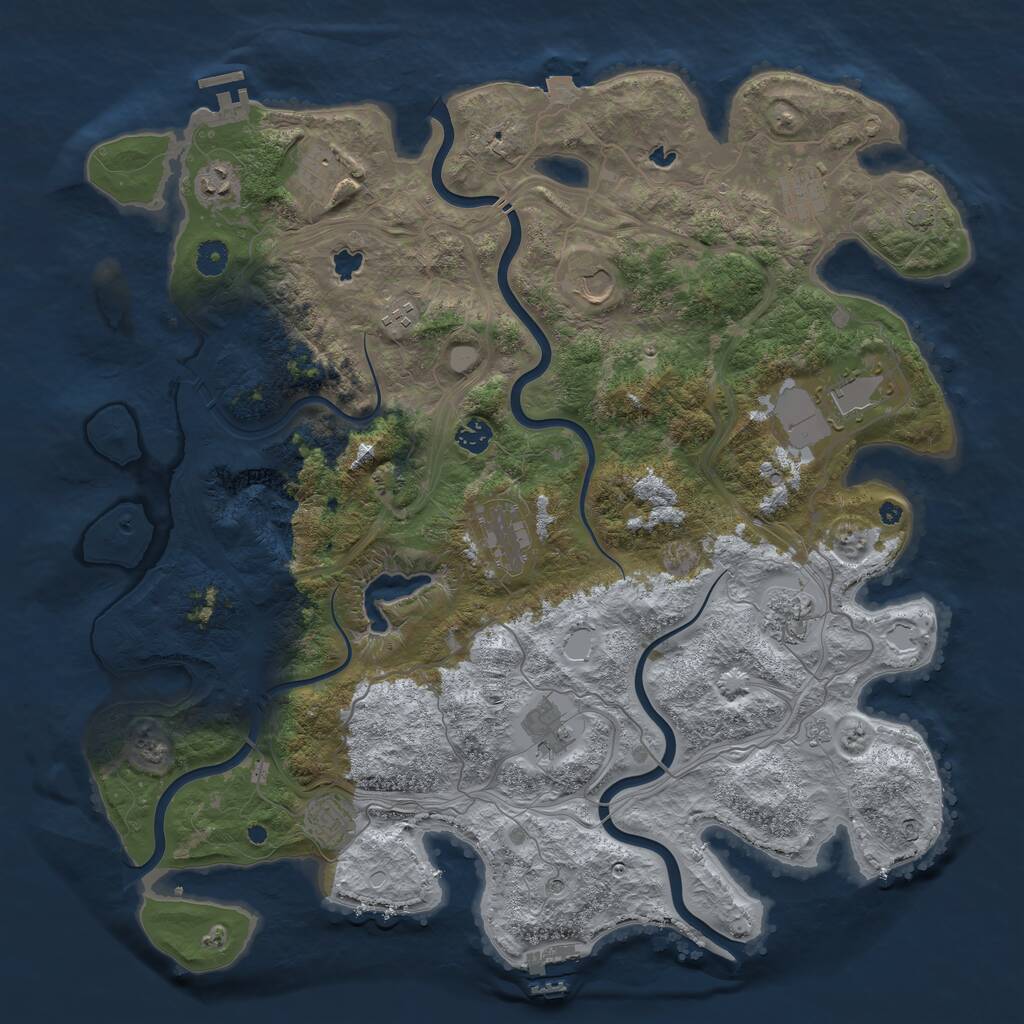 Rust Map: Procedural Map, Size: 4500, Seed: 1742168791, 17 Monuments