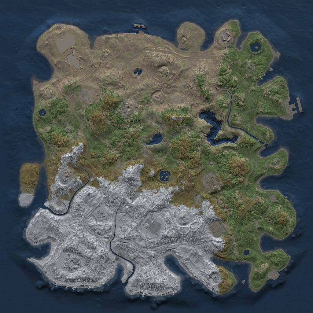 Rust Map: Procedural Map, Size: 4250, Seed: 23518, 15 Monuments
