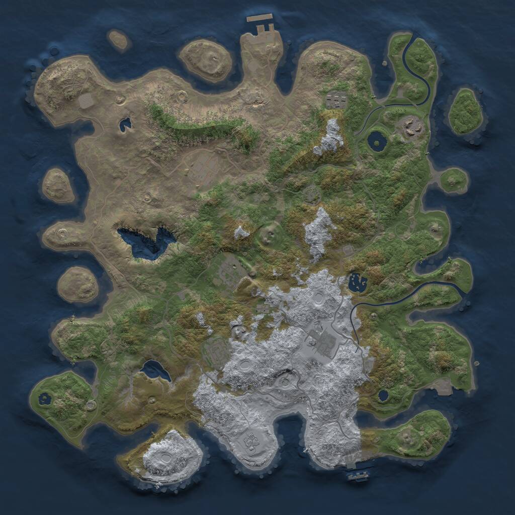 Rust Map: Procedural Map, Size: 4000, Seed: 280751869, 13 Monuments