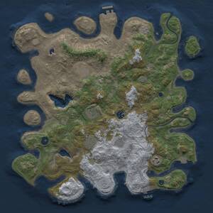 Thumbnail Rust Map: Procedural Map, Size: 4000, Seed: 280751869, 13 Monuments