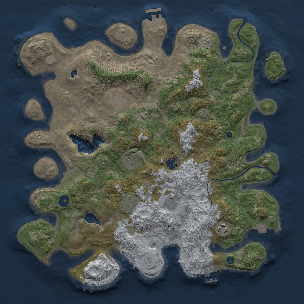 Rust Map: Procedural Map, Size: 4000, Seed: 280751869, 13 Monuments