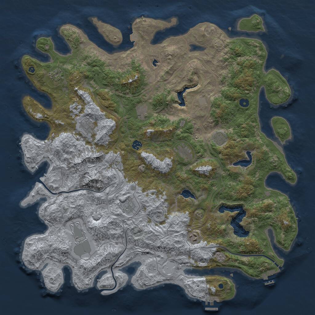 Rust Map: Procedural Map, Size: 5000, Seed: 1660253581, 16 Monuments