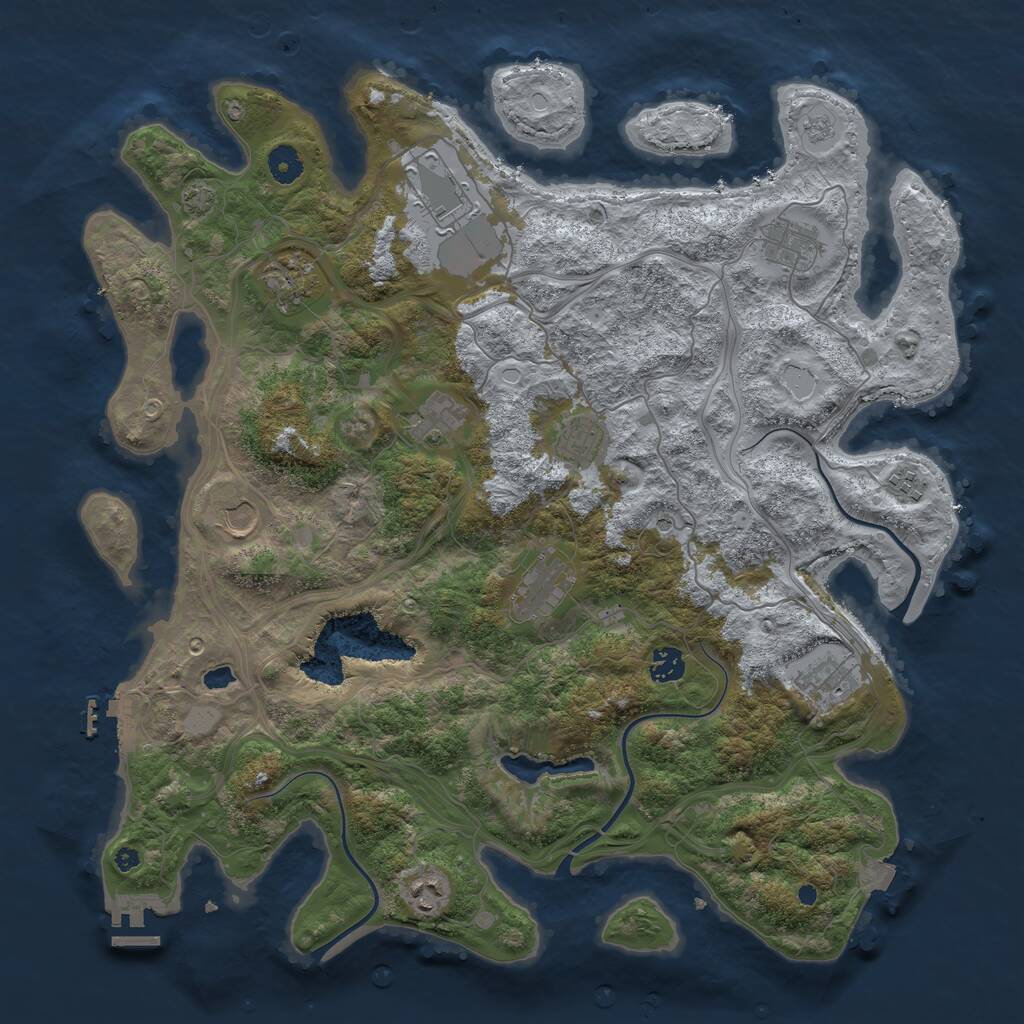 Rust Map: Procedural Map, Size: 4250, Seed: 1596077430, 17 Monuments