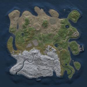 Thumbnail Rust Map: Procedural Map, Size: 3500, Seed: 2033039222, 13 Monuments