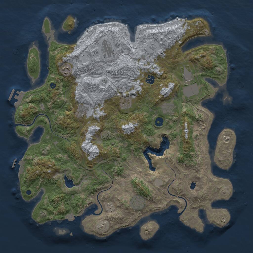 Rust Map: Procedural Map, Size: 4250, Seed: 931222552, 15 Monuments