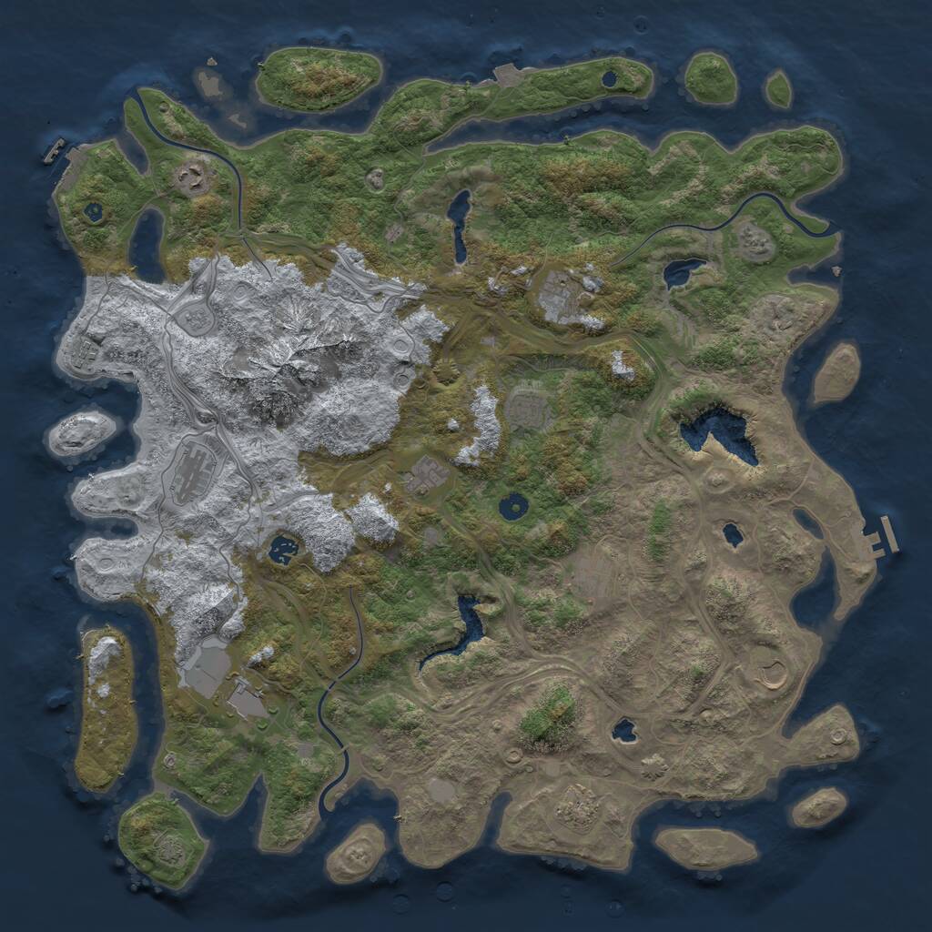 Rust Map: Procedural Map, Size: 5000, Seed: 2024100403, 19 Monuments