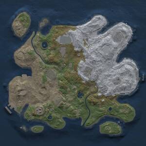 Thumbnail Rust Map: Procedural Map, Size: 3500, Seed: 694206912, 14 Monuments