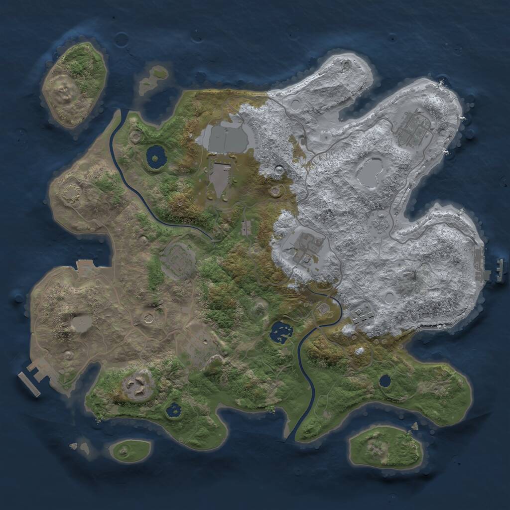 Rust Map: Procedural Map, Size: 3500, Seed: 694206912, 14 Monuments