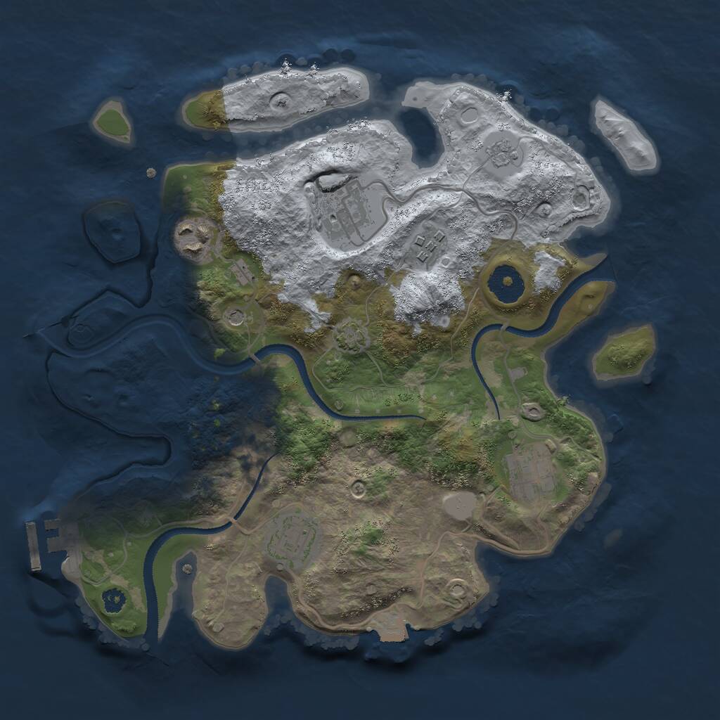 Rust Map: Procedural Map, Size: 3000, Seed: 576683364, 12 Monuments