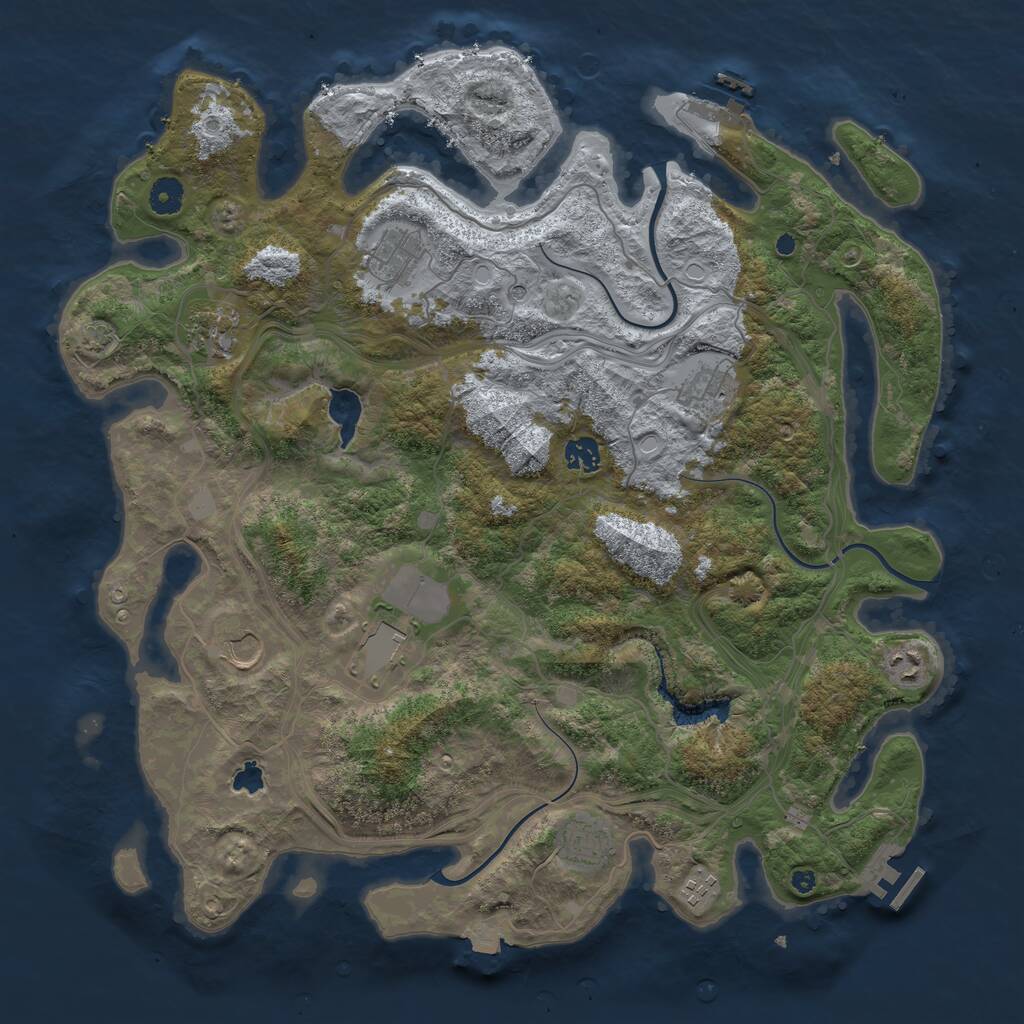 Rust Map: Procedural Map, Size: 4250, Seed: 447951003, 16 Monuments