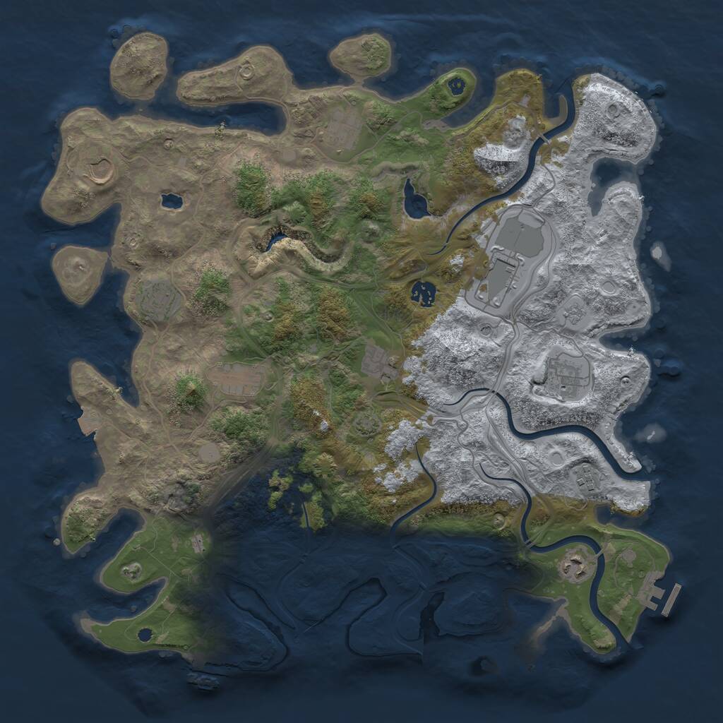 Rust Map: Procedural Map, Size: 4250, Seed: 16512, 18 Monuments