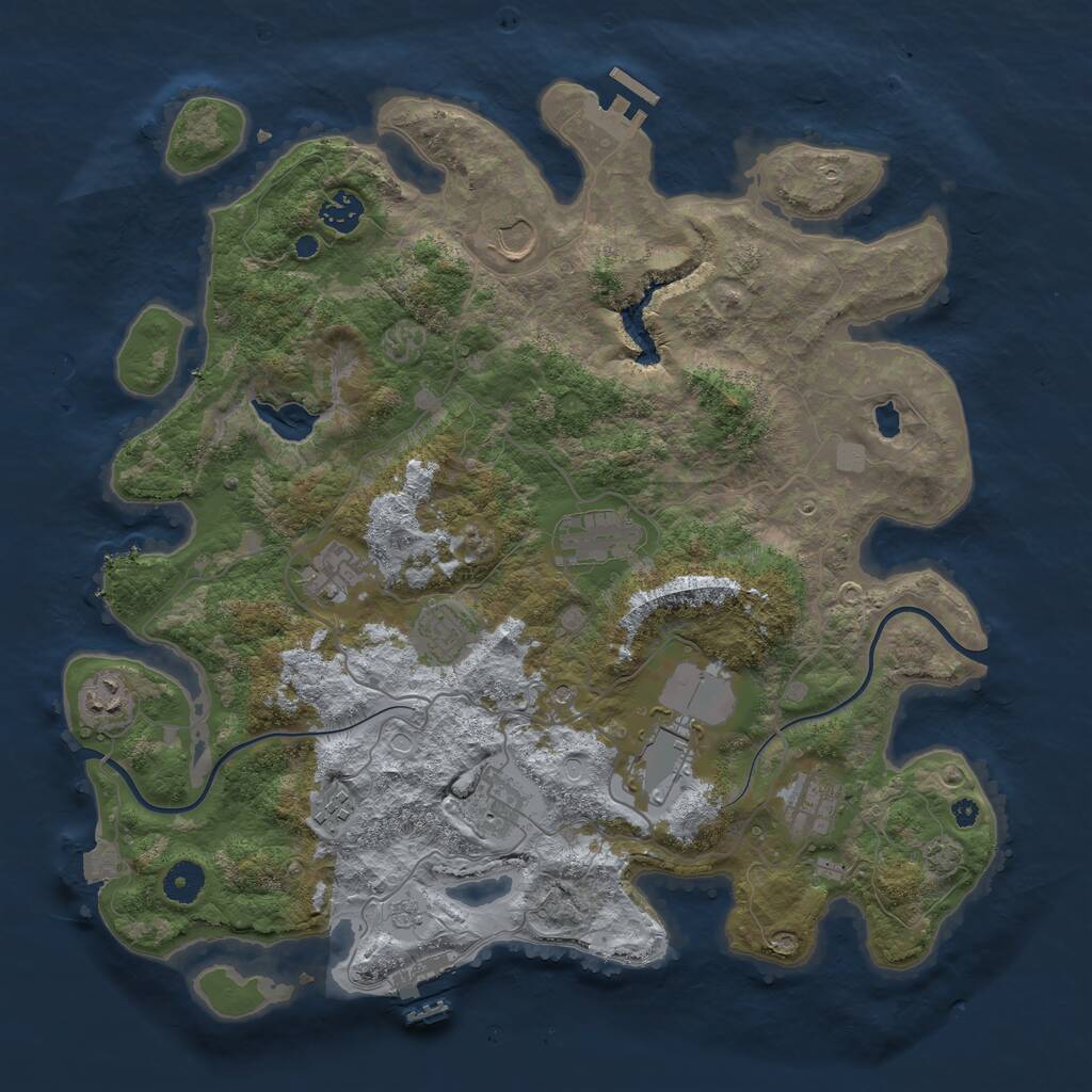 Rust Map: Procedural Map, Size: 4000, Seed: 1315639662, 16 Monuments