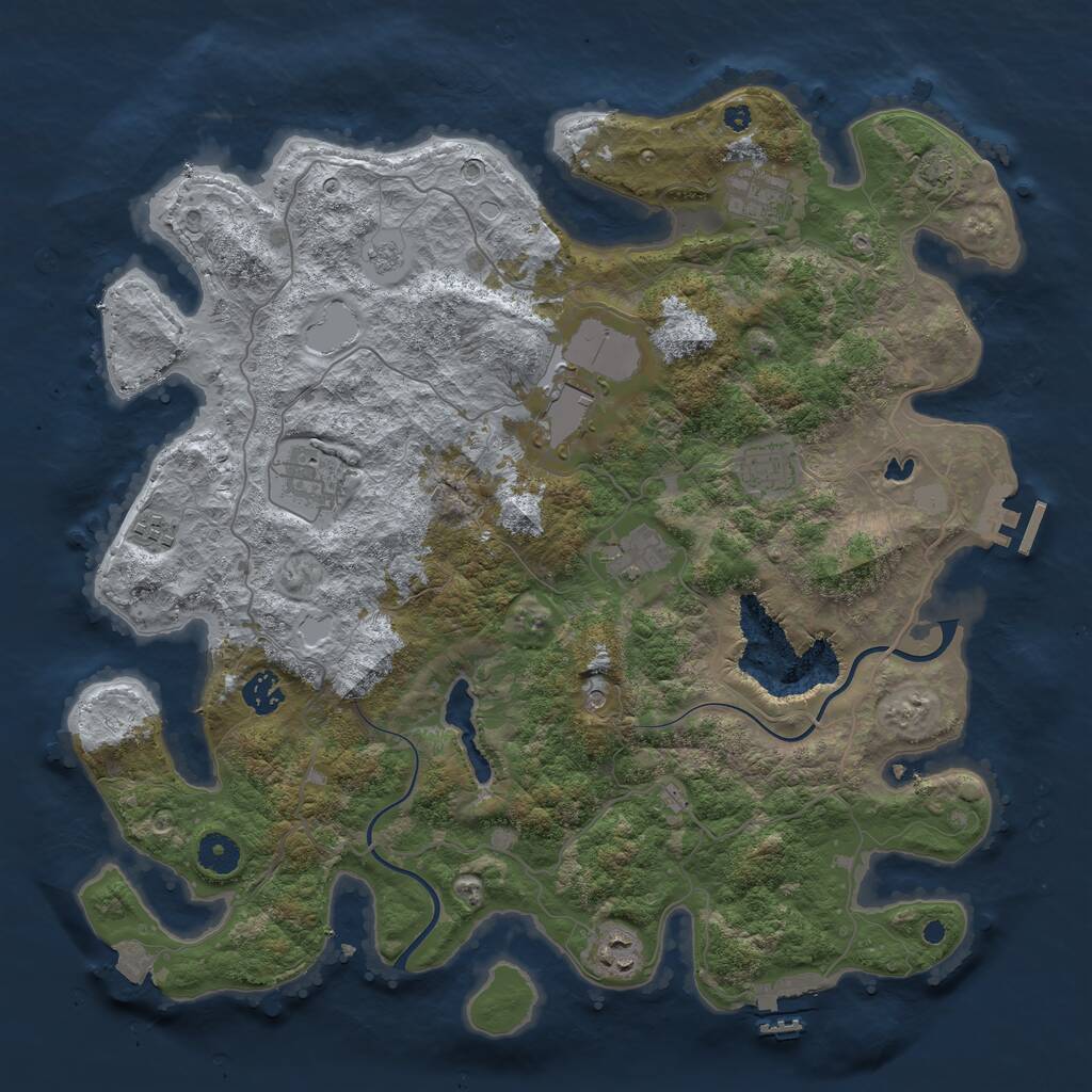 Rust Map: Procedural Map, Size: 4000, Seed: 1817422127, 14 Monuments