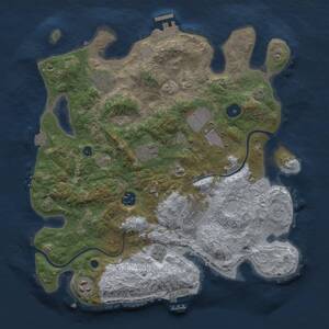 Thumbnail Rust Map: Procedural Map, Size: 3500, Seed: 1378879173, 13 Monuments