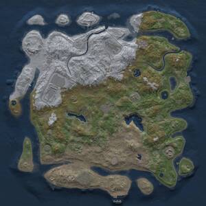 Thumbnail Rust Map: Procedural Map, Size: 4000, Seed: 771897085, 13 Monuments