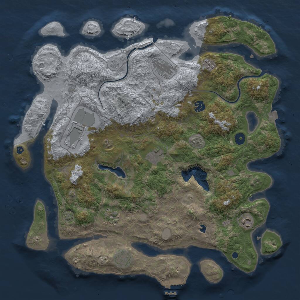 Rust Map: Procedural Map, Size: 4000, Seed: 771897085, 13 Monuments