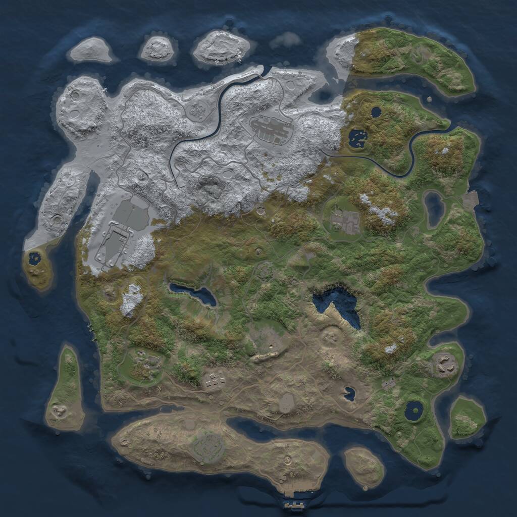 Rust Map: Procedural Map, Size: 4000, Seed: 771897085, 16 Monuments