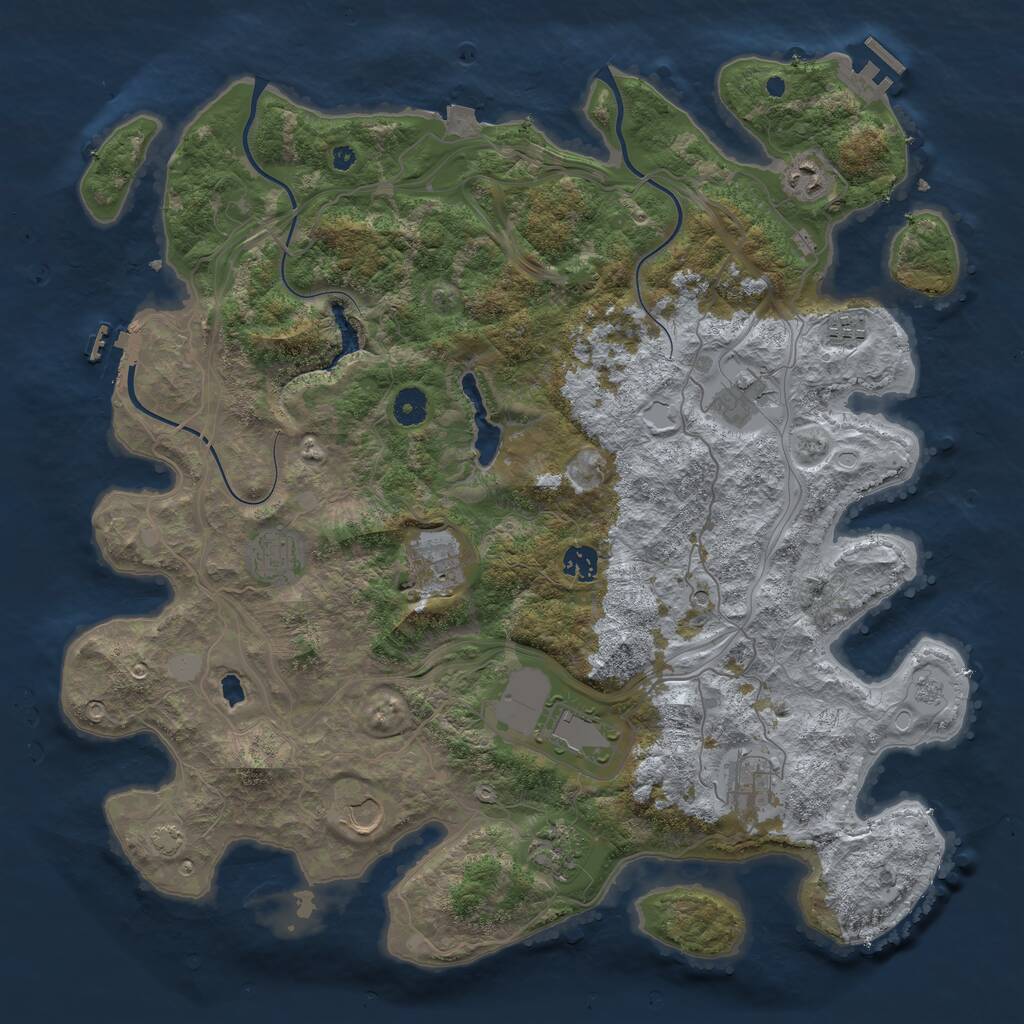 Rust Map: Procedural Map, Size: 4250, Seed: 1189318000, 16 Monuments