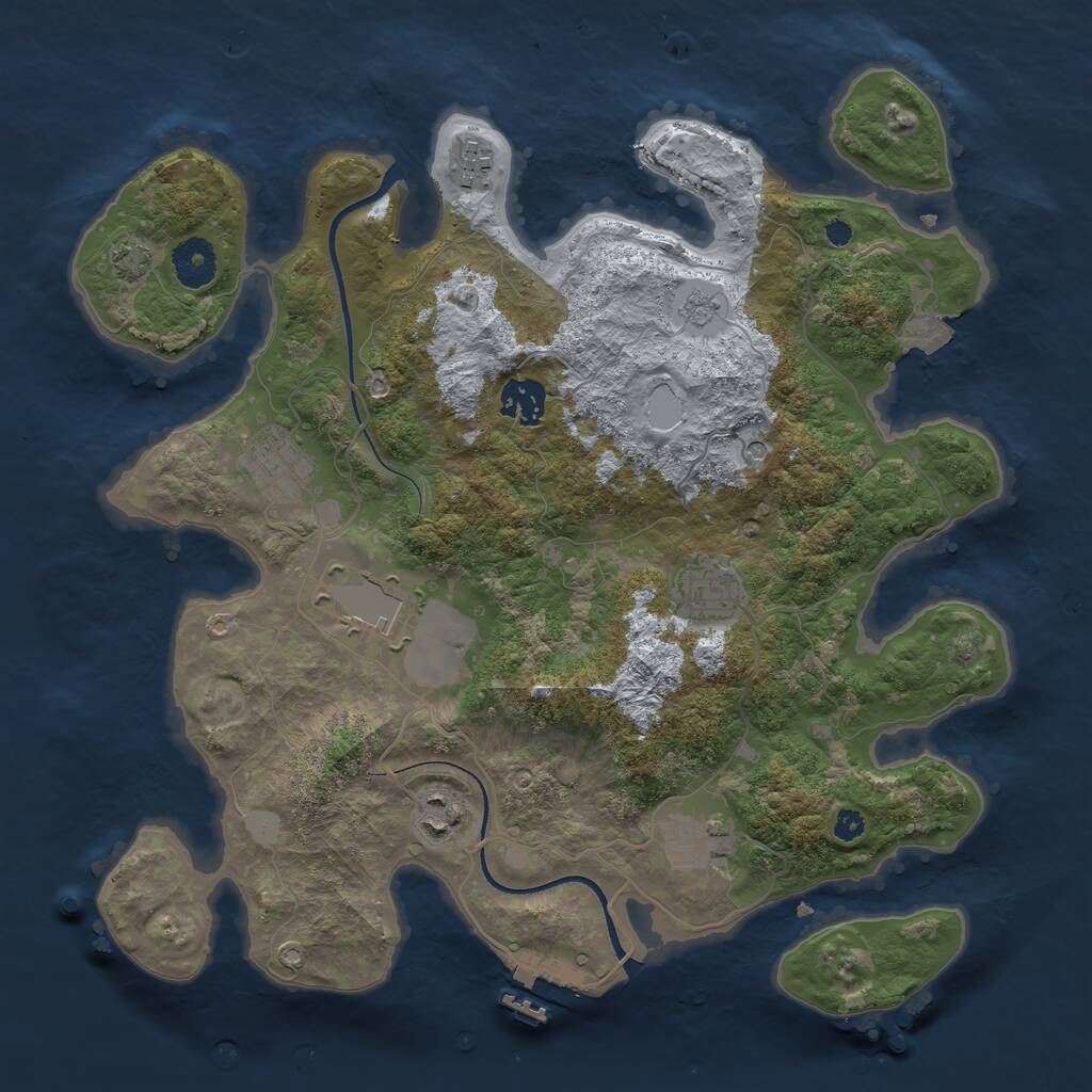 Rust Map: Procedural Map, Size: 3500, Seed: 2131211997, 12 Monuments