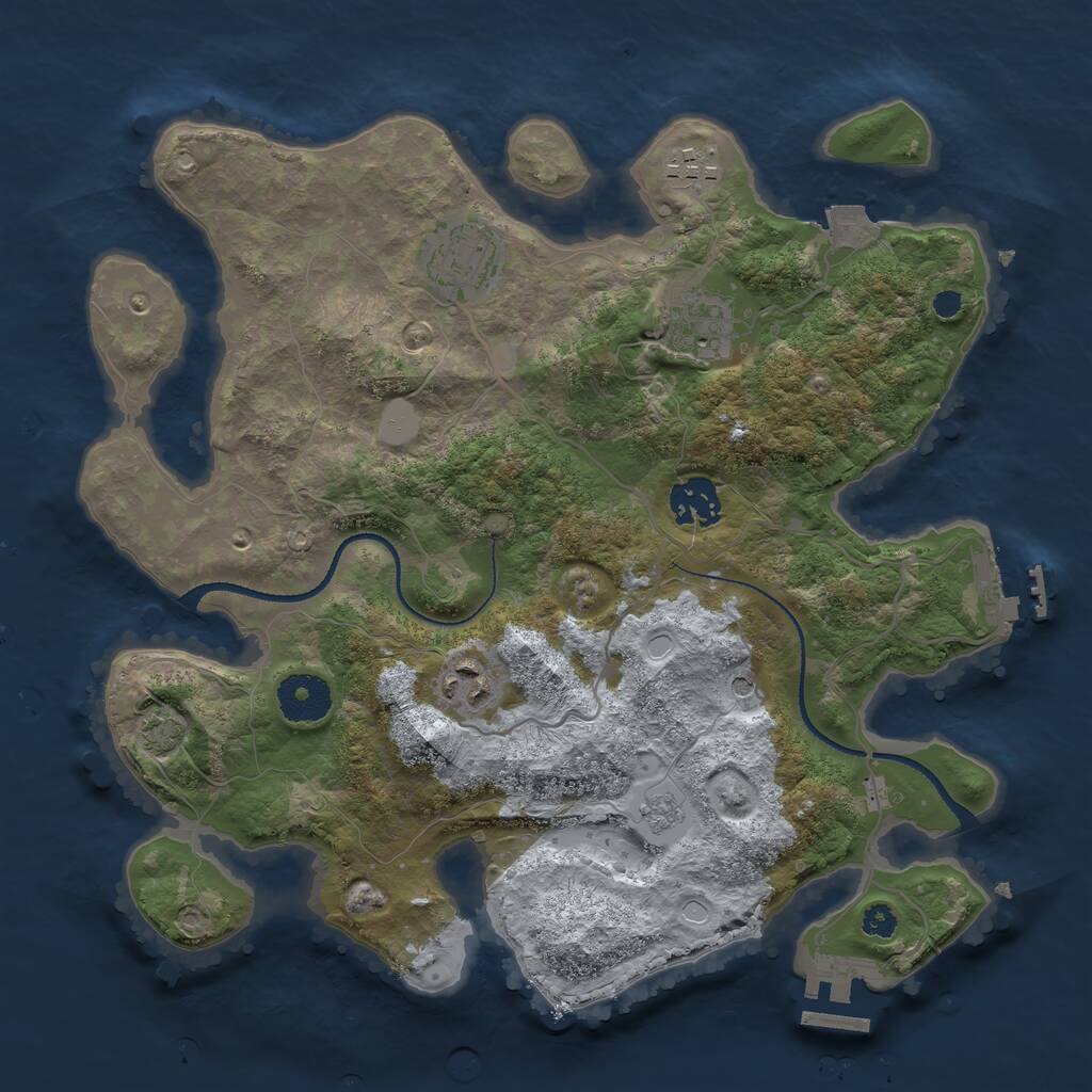 Rust Map: Procedural Map, Size: 3217, Seed: 234534355, 11 Monuments