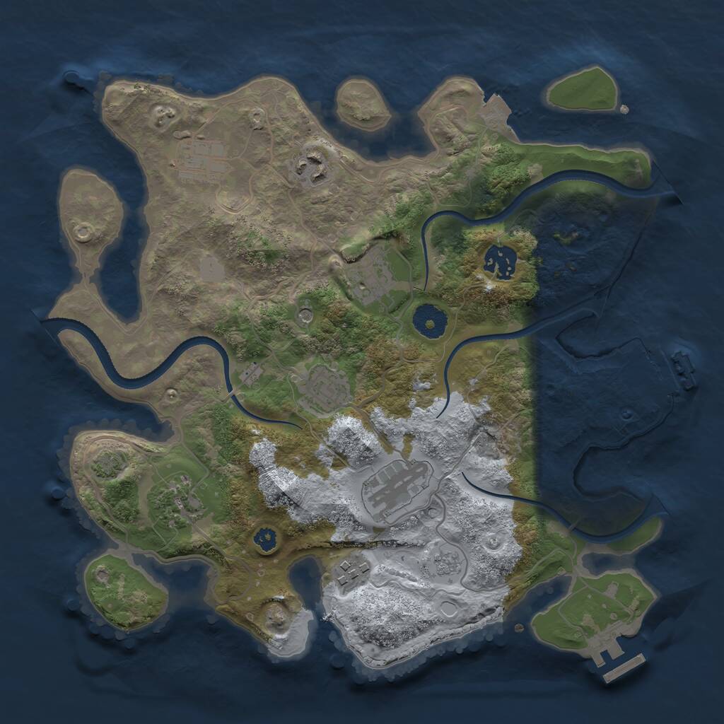 Rust Map: Procedural Map, Size: 3217, Seed: 234534355, 14 Monuments