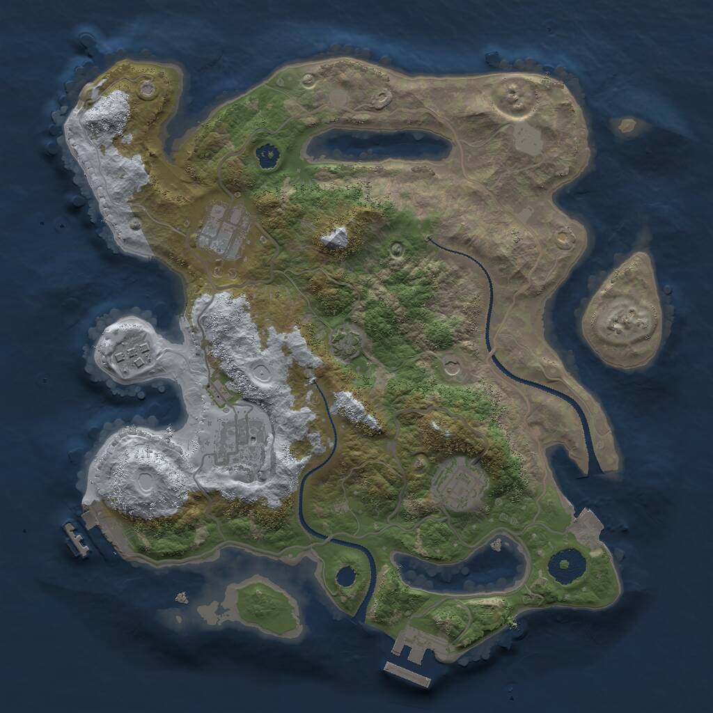 Rust Map: Procedural Map, Size: 3000, Seed: 260956, 9 Monuments