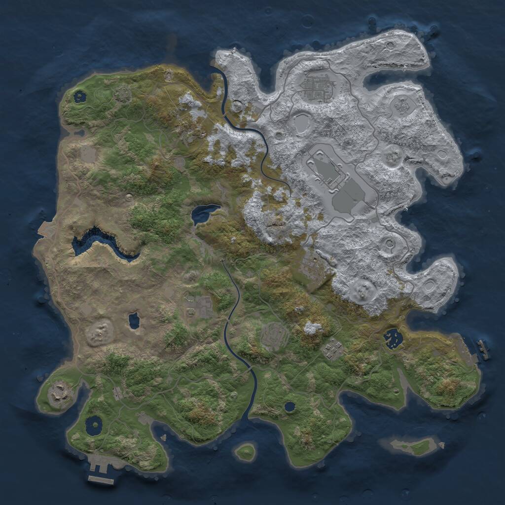 Rust Map: Procedural Map, Size: 4000, Seed: 1496854374, 15 Monuments