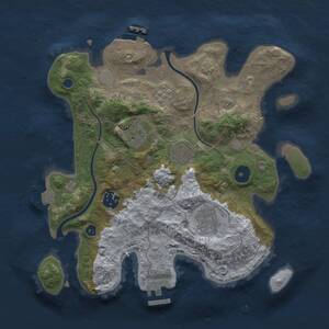 Thumbnail Rust Map: Procedural Map, Size: 3000, Seed: 2101953790, 11 Monuments