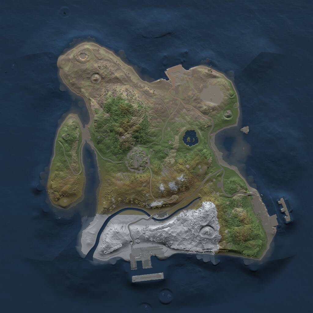 Rust Map: Procedural Map, Size: 2000, Seed: 885093033, 4 Monuments