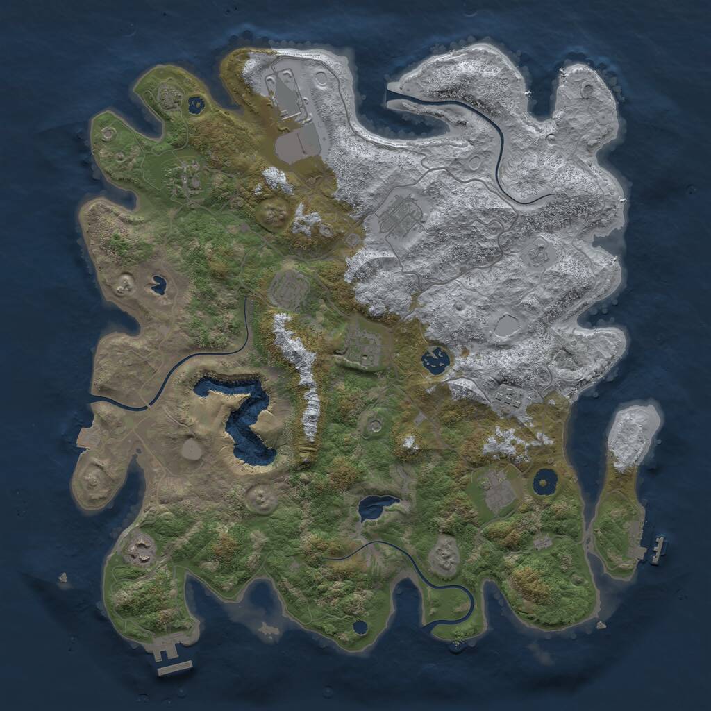 Rust Map: Procedural Map, Size: 4100, Seed: 462332, 15 Monuments