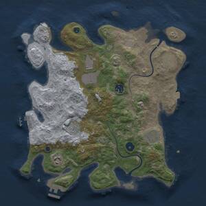 Thumbnail Rust Map: Procedural Map, Size: 3500, Seed: 2031055491, 13 Monuments