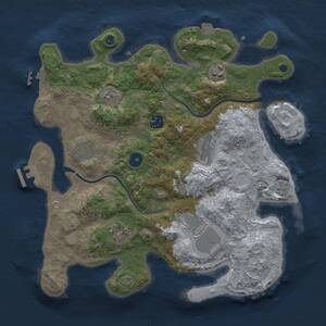 Thumbnail Rust Map: Procedural Map, Size: 3500, Seed: 1272950910, 13 Monuments