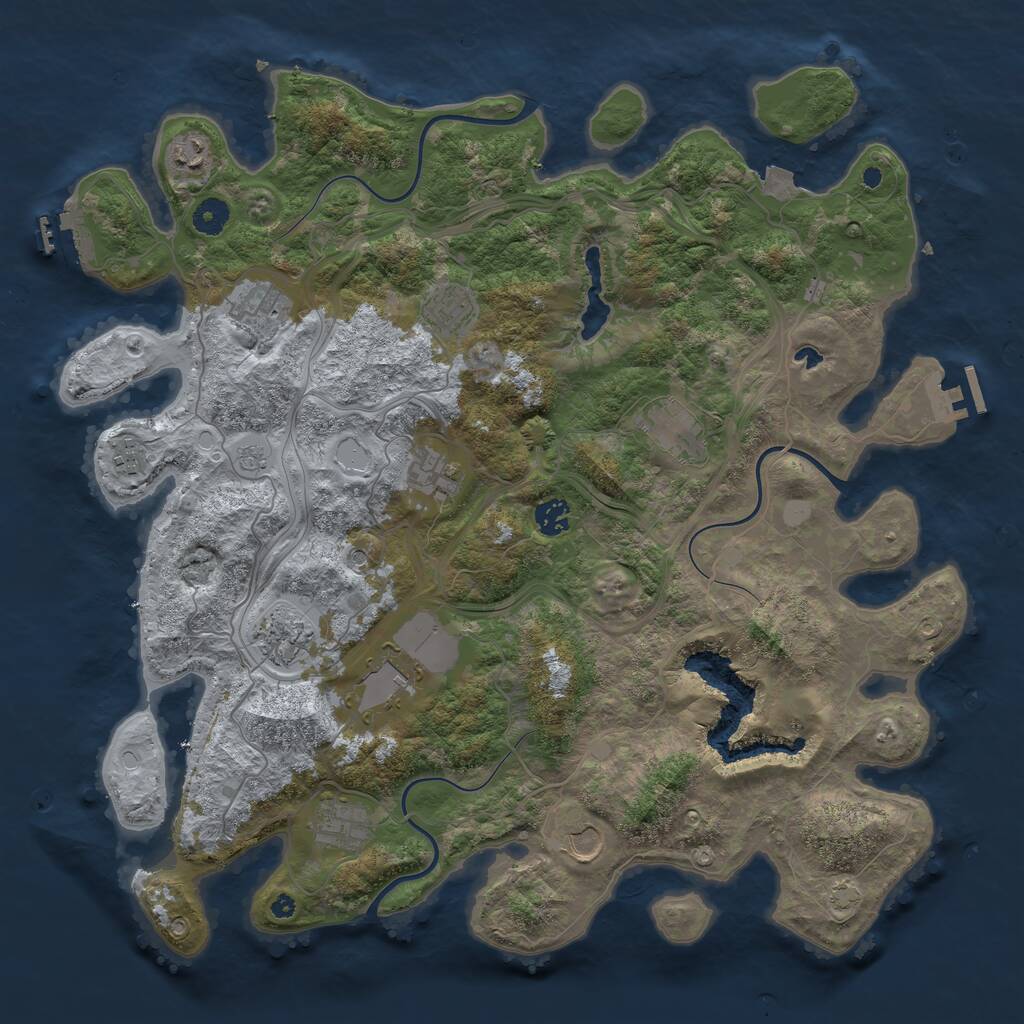 Rust Map: Procedural Map, Size: 4250, Seed: 1808321474, 17 Monuments