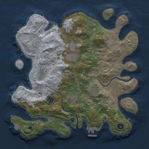 Thumbnail Rust Map: Procedural Map, Size: 3500, Seed: 1549312699, 11 Monuments