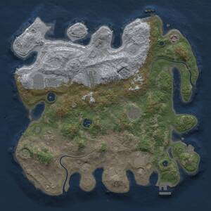 Thumbnail Rust Map: Procedural Map, Size: 3700, Seed: 11124, 14 Monuments