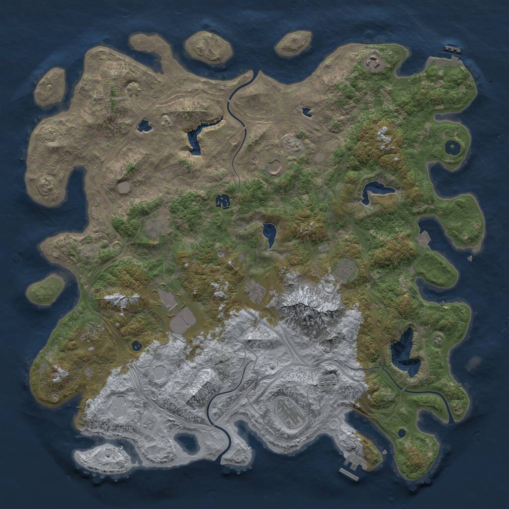 Rust Map: Procedural Map, Size: 5000, Seed: 1338591661, 16 Monuments