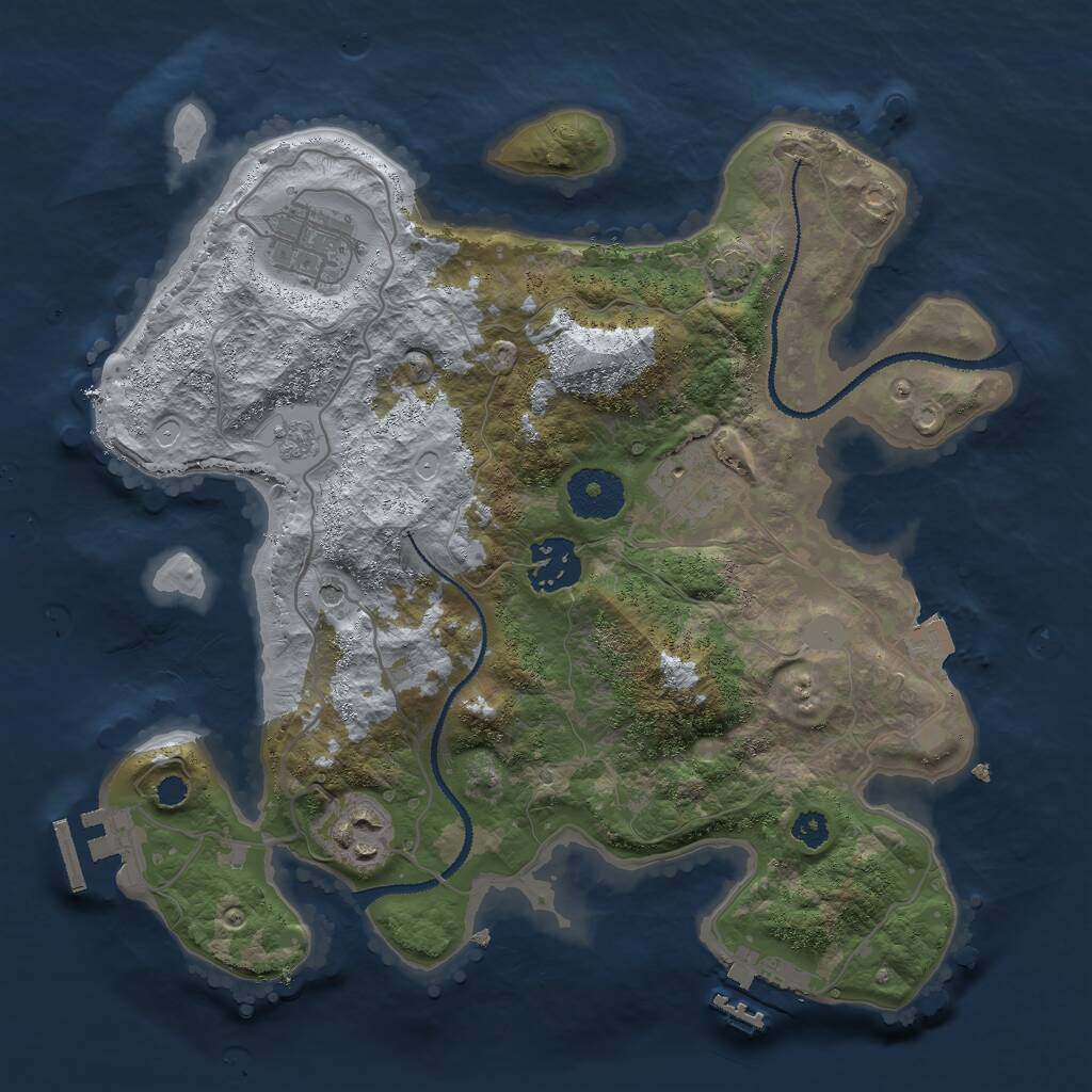 Rust Map: Procedural Map, Size: 3000, Seed: 1298652513, 10 Monuments