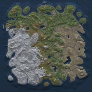 Thumbnail Rust Map: Procedural Map, Size: 4500, Seed: 2016805502, 16 Monuments