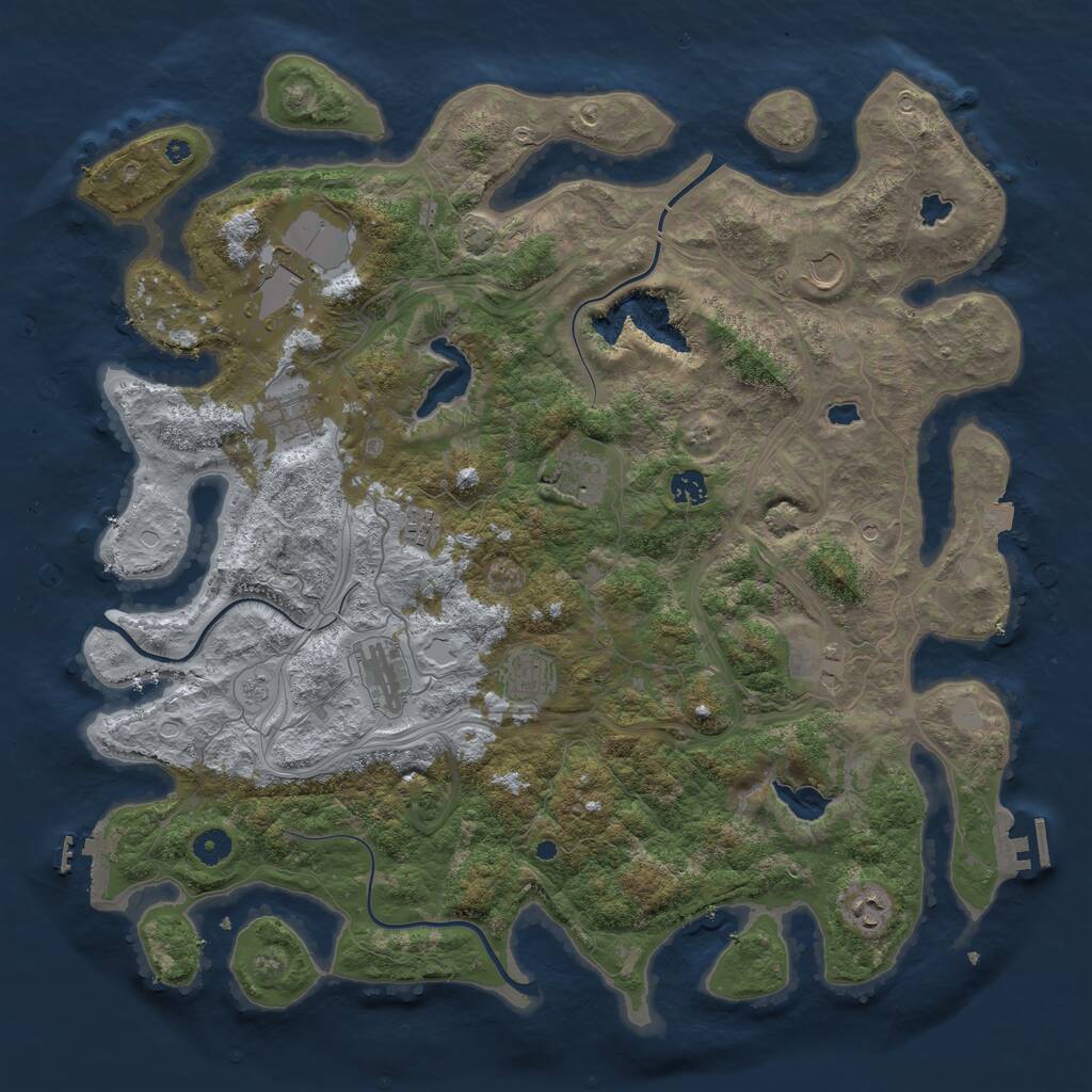 Rust Map: Procedural Map, Size: 4500, Seed: 785084609, 16 Monuments