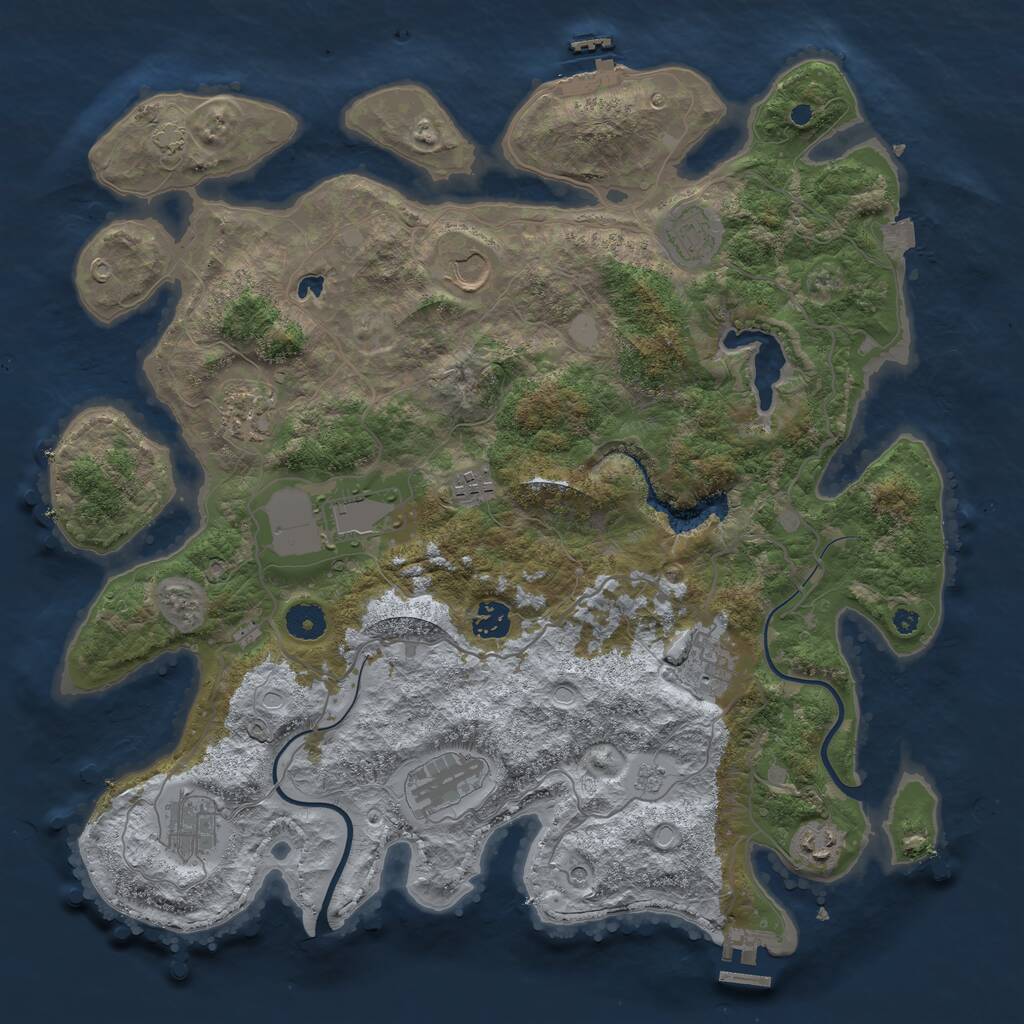 Rust Map: Procedural Map, Size: 4000, Seed: 1754423827, 16 Monuments